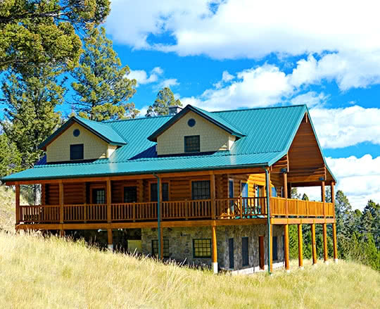 Montana log home restoration atop a mountain range